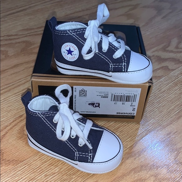 Converse Other - NWT baby navy blue Converse crib shoes